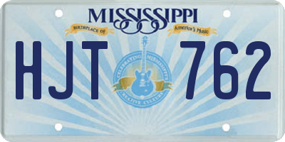 MS license plate HJT762