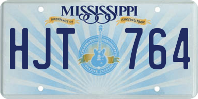 MS license plate HJT764