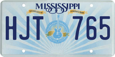 MS license plate HJT765