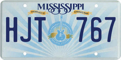 MS license plate HJT767