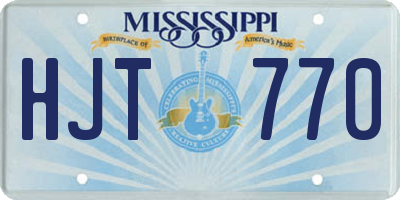 MS license plate HJT770