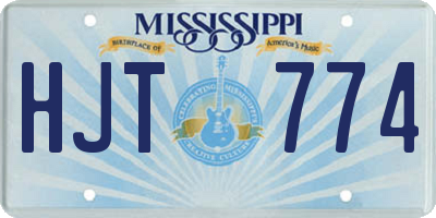 MS license plate HJT774