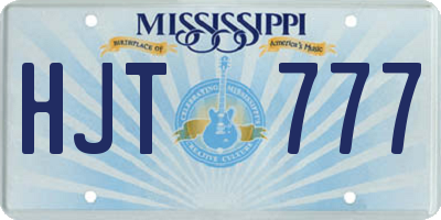 MS license plate HJT777