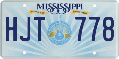 MS license plate HJT778