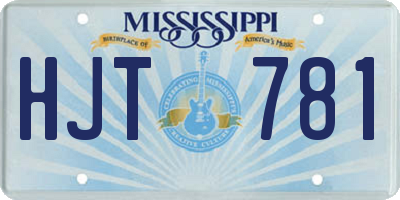 MS license plate HJT781
