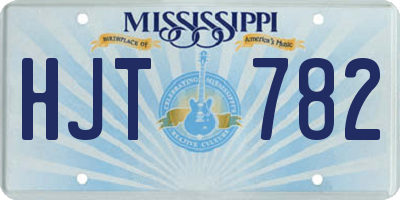 MS license plate HJT782