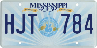 MS license plate HJT784