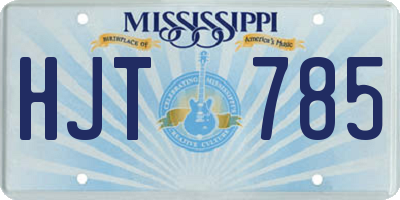 MS license plate HJT785