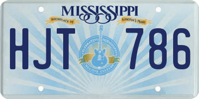 MS license plate HJT786