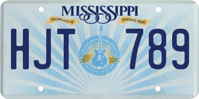 MS license plate HJT789