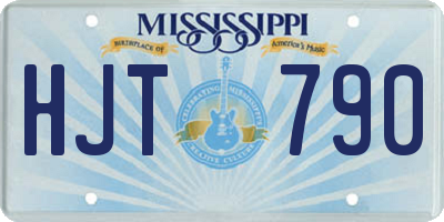 MS license plate HJT790