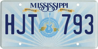 MS license plate HJT793