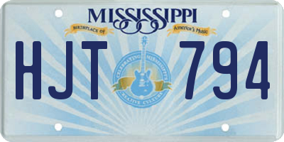 MS license plate HJT794