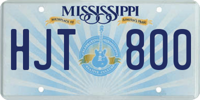 MS license plate HJT800
