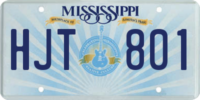 MS license plate HJT801