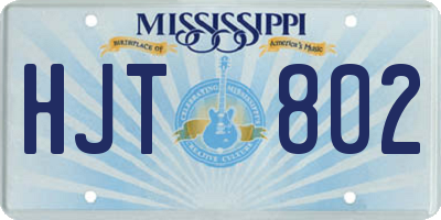 MS license plate HJT802