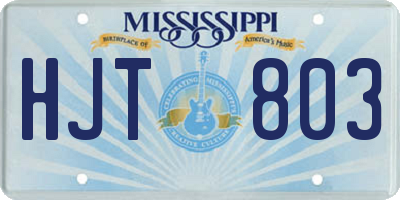 MS license plate HJT803