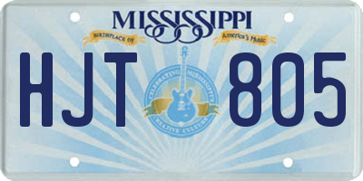 MS license plate HJT805