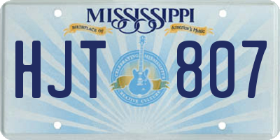 MS license plate HJT807