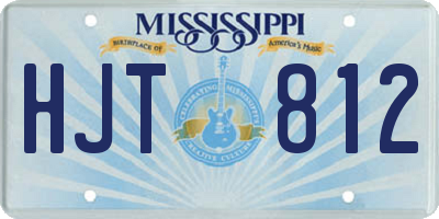 MS license plate HJT812