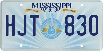MS license plate HJT830