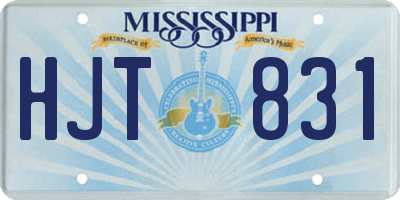 MS license plate HJT831