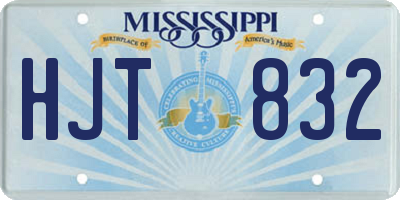 MS license plate HJT832