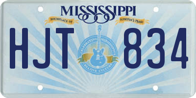 MS license plate HJT834