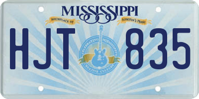 MS license plate HJT835