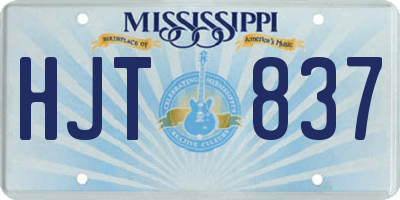 MS license plate HJT837