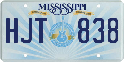 MS license plate HJT838
