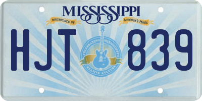 MS license plate HJT839