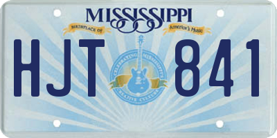 MS license plate HJT841