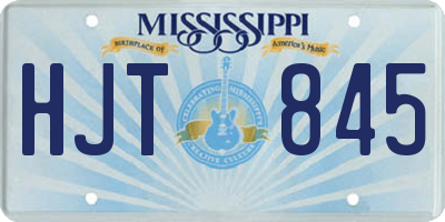 MS license plate HJT845