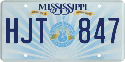 MS license plate HJT847