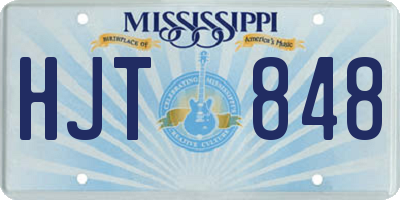 MS license plate HJT848