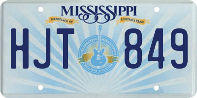 MS license plate HJT849