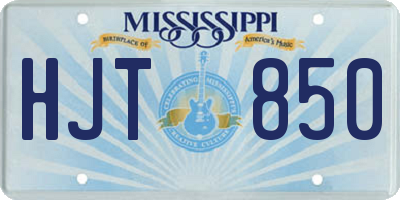 MS license plate HJT850
