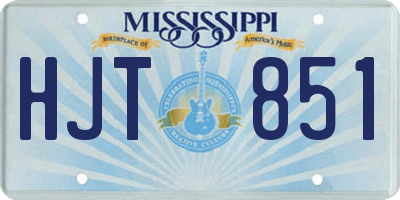 MS license plate HJT851