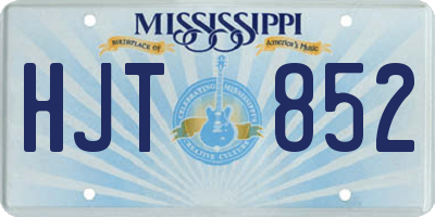 MS license plate HJT852