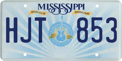MS license plate HJT853