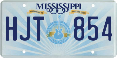 MS license plate HJT854