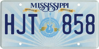 MS license plate HJT858