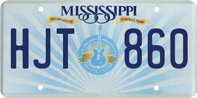 MS license plate HJT860