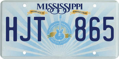 MS license plate HJT865