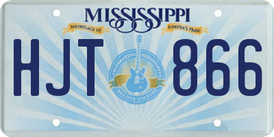 MS license plate HJT866