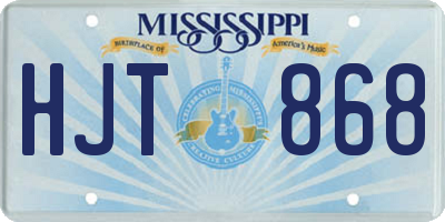 MS license plate HJT868