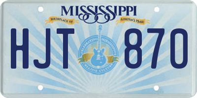 MS license plate HJT870