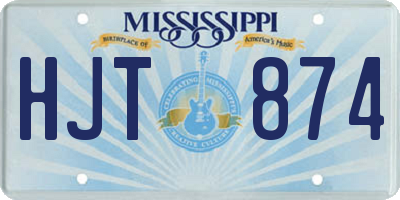 MS license plate HJT874