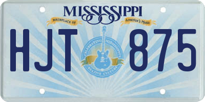 MS license plate HJT875